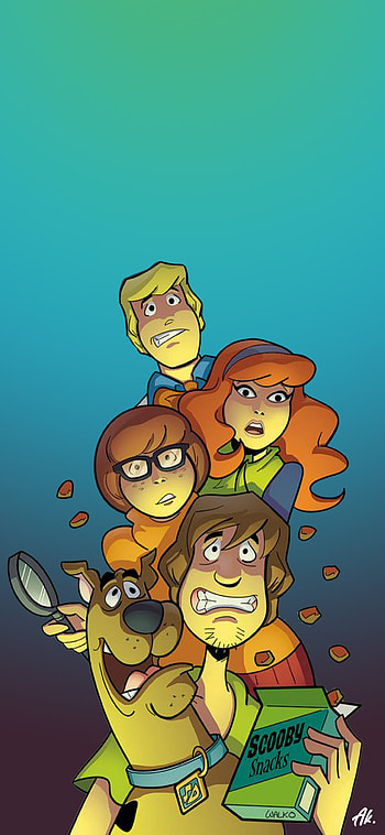 Scooby_terrified, people_in_nature, scoobydoo, trending, , art, cartoon, terrified, trend, dark HD phone wallpaper