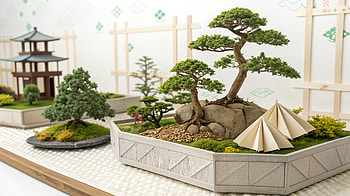 Serene Bonsai Garden in Stunning Ultra, bonsai garden, bonsai, Landscaping, Zen Garden HD wallpaper