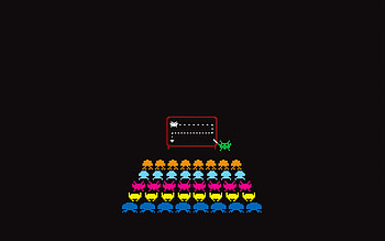 Space Invaders, space-invaders, games, 8-bit, minimalism, minimalist, dark, black HD wallpaper