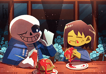 Let me tell you a story, Frisk (Undertale), Sans (Undertale), video game, Undertale HD wallpaper