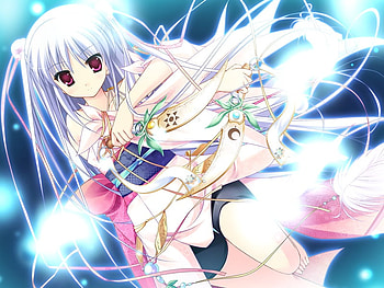 Mizune Gen, kimono, anime, ribbon, girl, long hair, bow HD wallpaper