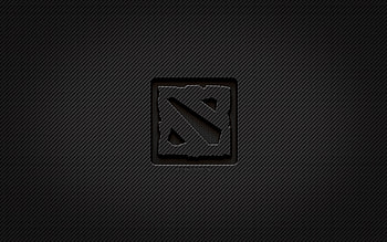 Dota 2 carbon logo, , grunge art, carbon background, creative, Dota 2 black logo, online games, Dota 2 logo, Dota 2 HD wallpaper