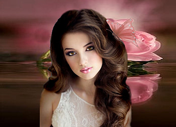Reflecting Soft Beauty, artistic, creative, butterfly, female, stunning, breathtaking, eyes, soft, gorgeous, girl, feminine, beautiful, woman, pink, pretty, flowers, women, lovely, hair HD wallpaper