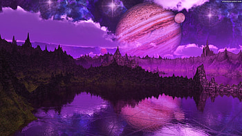 Violetnight, Rocks, Moons, View from Jupiter moon, Pool, Jupiter HD wallpaper