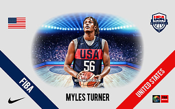 Myles Turner, United States national basketball team, American Basketball Player, NBA, portrait, USA, basketball HD wallpaper
