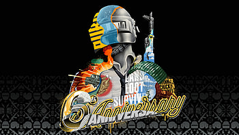 PUBG 6th Annivesary, video game, Playerunknown's Battlegrounds, graffiti, anniversary, Digital Art HD wallpaper