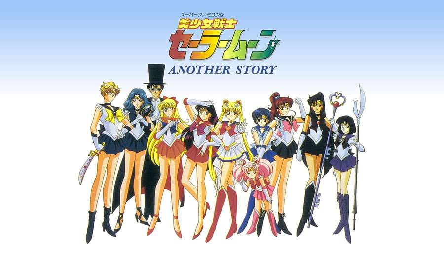 Sailor Moon Another Story, sailor mars, sailor uranus, sailor venus, sailor mercury, sailor jupiter, sailor neptune, sailor moon, tuxedo mask, sailor pluto, sailor chibi-moon, sailor saturn HD wallpaper