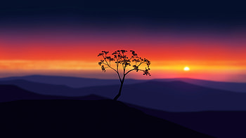 Stunning Sunset Over Mountains - Ultra, cloud, mountain, sky, Digital Art, sunset HD wallpaper