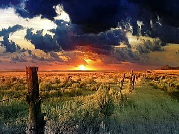 Landscape, Sunset, Fields HD wallpaper