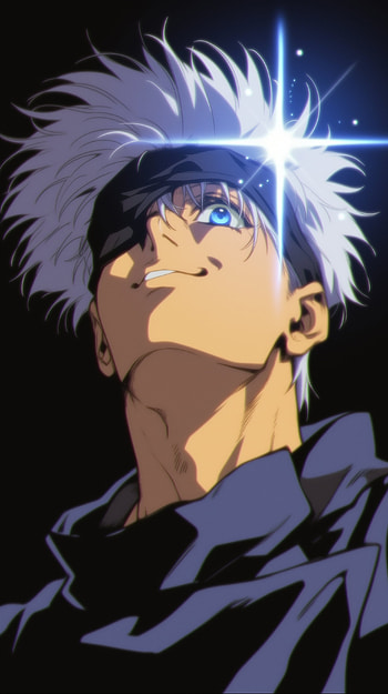 Retro Satoru Gojo — Starburst Aura, Anime, Jujutsu Kaisen, Satoru Gojo, retro anime HD phone wallpaper