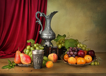 classic still life, still life, old, classic, vine, fruits, jag, variable HD wallpaper