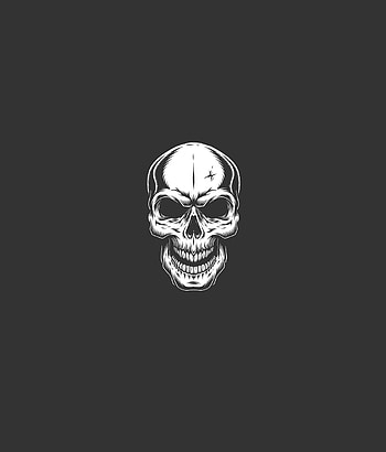 Minimal, white skull, gray backgrounds, art HD phone wallpaper
