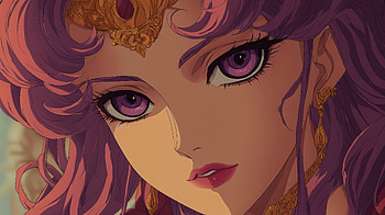 Anime, anime girl, purple eyes, portrait, purple hair HD wallpaper