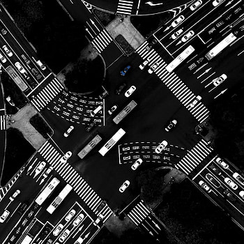 Cities, View From Above, Road, Bw, Chb HD phone wallpaper