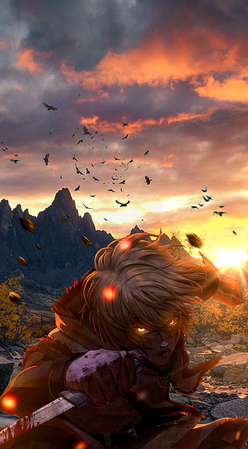 Thorfinn, cloud, orange, sky HD phone wallpaper