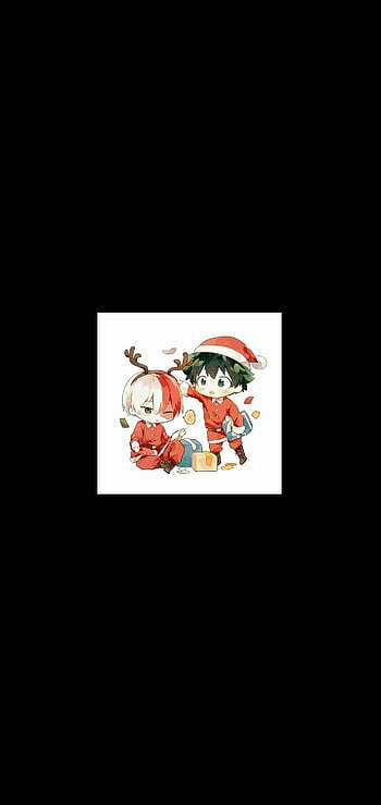 Deku & Shoto Christmas, My Hero Academia, art, Anime, New Year, MHA, Manga HD phone wallpaper