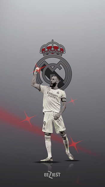Karim Benzema, red, soccer, field, realmadrid, barcelona, france, mbappe, football HD phone wallpaper