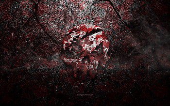 Sea of Thieves logo, grunge art, Sea of Thieves stone logo, red stone texture, Sea of Thieves, grunge stone texture, Sea of Thieves emblem, Sea of Thieves 3d logo HD wallpaper