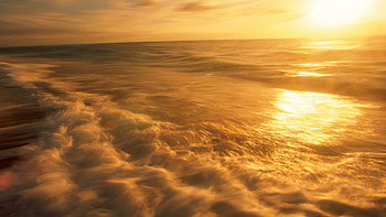 Sunset Waves, waves, nature, sunset HD wallpaper