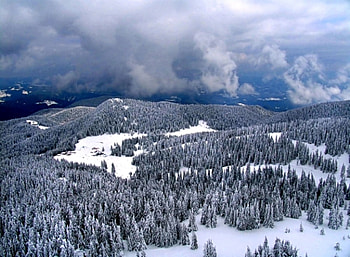 Rodopy mountain, winter, graphy, snow, bulgaria, clouds, trees, sky, mountain HD wallpaper