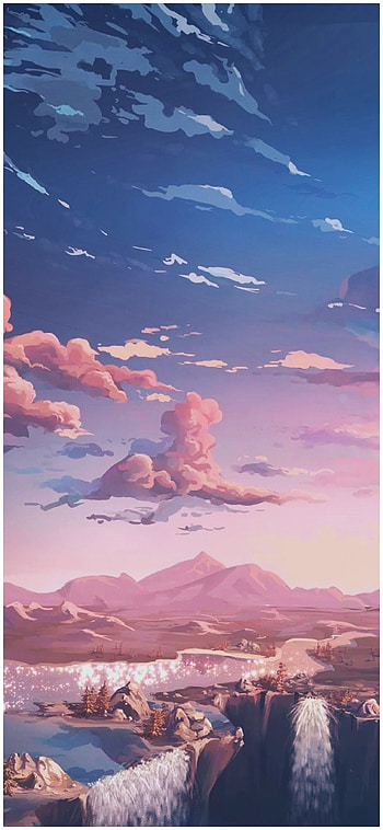 Aesthetic Anime, Pink Scenery Anime HD phone wallpaper