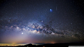 ... milky way over city high ... HD wallpaper