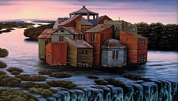 My House On The River, kid safe, silly, fantasy, house HD wallpaper