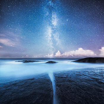 Nature, Night, Shore, Bank, Starry Sky, Milky Way HD phone wallpaper