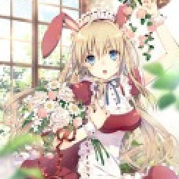 Flower Bunny, blond hair, blonde, cute, floral, long hair, beauty, nice, flower, blonde hair, adorable, female, blossom, sweet, blond, girl, beautiful, kawaii, anime girl, maid, anime, pretty, ears, lovely HD wallpaper