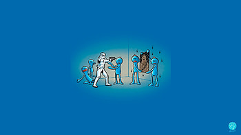 Meeseeks Vs Stormtrooper, rick-and-morty, tv-shows, stormtrooper, artist, artwork, digital-art HD wallpaper