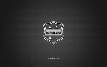Deportivo Riestra, Argentine football club, silver logo, gray carbon fiber background, Primera B Nacional, football, Buenos Aires, Argentina, Deportivo Riestra logo HD wallpaper