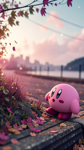 Kirby’s Autumn Adventure: A Charming , Kirby, video game, landscape HD phone wallpaper