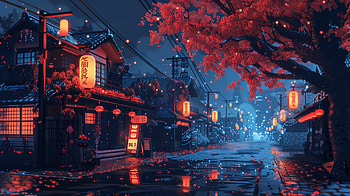 Jap Atmosphere, Japan House, Japan, AI Art, Gekiga HD wallpaper