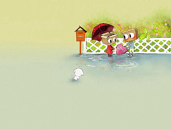 Rain, Love, Dog, Drawing, , Fence, Heart, Date, Two, Post Office, Mail HD wallpaper