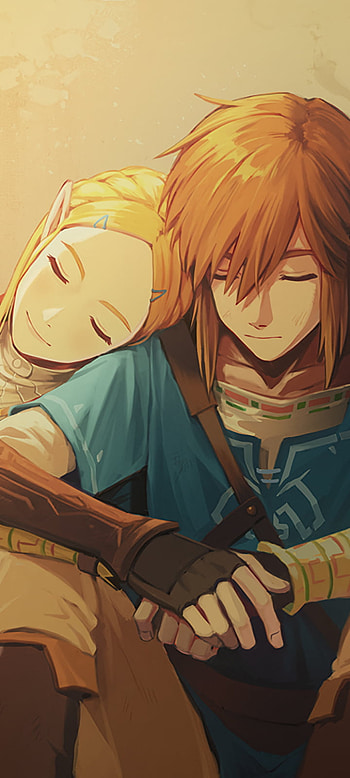 Peaceful duo, Princess Zelda, Link, video game, The Legend of Zelda: Breath of the Wild HD phone wallpaper