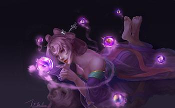 Magical bubbles, ethan tan, frumusete, black, gorgeous, girl, dark, purple, superb, fantasy, luminis, bubbles HD wallpaper