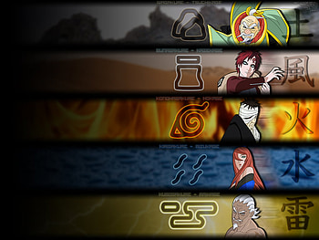 The Five Kages, raikage, ninja, hokage, kage, gaara, anime, kazekage, danzo, mizukage HD wallpaper