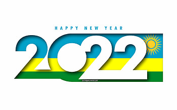 Happy New Year 2022 Rwanda, white background, Rwanda 2022, Rwanda 2022 New Year, 2022 concepts, Rwanda, Flag of Rwanda HD wallpaper