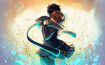 Hug in anime art, Expressing love, Happy couples, Artistic representation HD wallpaper