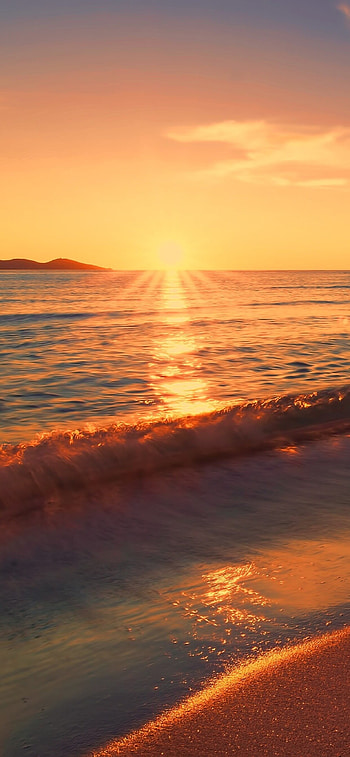 Beach sunset, Serene paradise, Golden hour, Exquisite views HD phone wallpaper