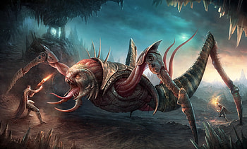 Battle, fantasy, art, monster, insect HD wallpaper