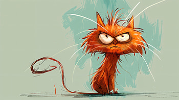 Grumpy Cartoon Cat - Ultra, cartoon, cat, Grumpy, angry, orange (Color) HD wallpaper