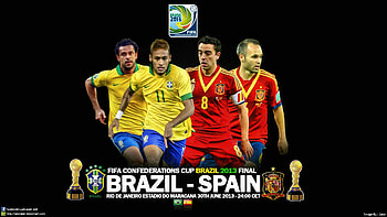 FIFA Confederations Cup final 2013 Brazil - Spain, spain, real madrid, neymar, fc barcelona, football, iniesta, xavi, brazil HD wallpaper