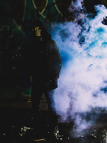 Smoke, Dark, Mask, Gas Mask, Human, Person HD phone wallpaper