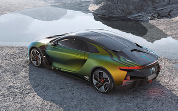 2022, DS E-Tense Performance Concept, , rear view, exterior, new green E-Tense, French cars, DS HD wallpaper