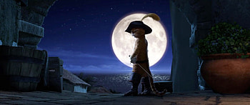 puss in boots, pussy, antonio, meow, cute, disney, cat, banderas, moon, puss, silhouette HD wallpaper