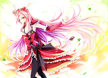 Higashi Setsuna, sexy, futari wa pretty cure, purple hair, dres, cute, ribbons, red eyes, girl, pink hair, long hair, anime, nako HD wallpaper