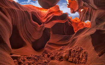 Antelope Canyon , Posted by Samantha Anderson, Beautiful backgrounds, Mesmerizing sceneries HD wallpaper