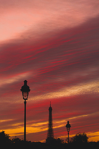 Cities, Twilight, Paris, Eiffel Tower, City, Lights, Lanterns, Dusk, Tower HD phone wallpaper