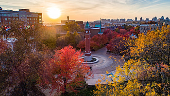 Saint Louis University Clock Tower, St. Louis Skyline HD wallpaper